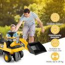 Toddler Ride-On Bulldozer with Storage Seat – Yellow
