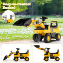 Toddler Ride-On Bulldozer with Storage Seat – Yellow