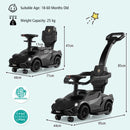 Lamborghini Licensed 3-in-1 Toddler Push Car – Black