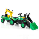 3-in-1 Kids Pedal Tractor with Digger and Trailer – Green