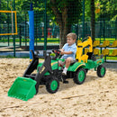 3-in-1 Kids Pedal Tractor with Digger and Trailer – Green