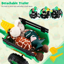 3-in-1 Kids Pedal Tractor with Digger and Trailer – Green