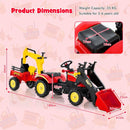 3-in-1 Kids Pedal Tractor with Digger and Trailer – Red