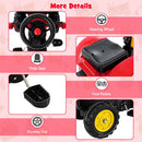 3-in-1 Kids Pedal Tractor with Digger and Trailer – Red