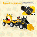 3-in-1 Kids Pedal Tractor with Digger and Trailer – Yellow