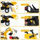 3-in-1 Kids Pedal Tractor with Digger and Trailer – Yellow