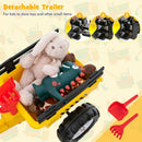3-in-1 Kids Pedal Tractor with Digger and Trailer – Yellow