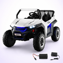 Baby Direct 12V 2-Seater Kids Ride On Car  with Light Music & Electric Remote Control in White