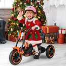 Kids Pedal Tricycle with Steering Handlebars – Orange