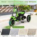 Kids Pedal Tricycle with Steering Handlebars – Green