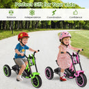 Kids Pedal Tricycle with Steering Handlebars – Green