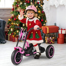 Kids Pedal Tricycle with Steering Handlebars – Pink