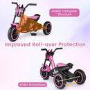 Kids Pedal Tricycle with Steering Handlebars – Pink