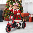 Kids Pedal Tricycle with Steering Handlebars – Red
