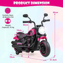 Pink 6V electric kids motorcycle dimensions