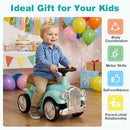 Retro Toddler Ride-On Car with Squeeze Horn – Green