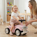 Retro Toddler Ride-On Car with Squeeze Horn – Pink