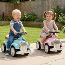 Retro Toddler Ride-On Car with Squeeze Horn – Pink