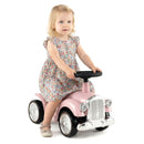 Retro Toddler Ride-On Car with Squeeze Horn – Pink