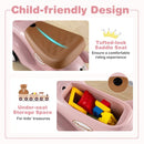 Retro Toddler Ride-On Car with Squeeze Horn – Pink