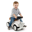 Retro Toddler Ride-On Car with Squeeze Horn – White