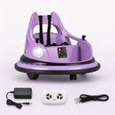 Baby Direct 12V Battery Powered Kids Ride On Bumper Car with Remote Control and Dual Joysticks in Purple