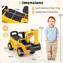 Toddler Ride-On Excavator with Adjustable Shovel – Yellow