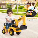 Toddler Ride-On Excavator with Adjustable Shovel – Yellow