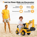 Toddler Ride-On Excavator with Adjustable Shovel – Yellow