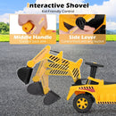 Toddler Ride-On Excavator with Adjustable Shovel – Yellow