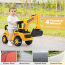 Toddler Ride-On Excavator with Adjustable Shovel – Yellow