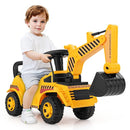 Toddler Ride-On Excavator with Adjustable Shovel – Yellow