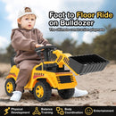 Toddler Ride-On Bulldozer with Adjustable Bucket – Yellow