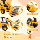 Toddler Ride-On Road Roller with Control Levers – Yellow
