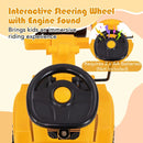 Toddler Ride-On Road Roller with Control Levers – Yellow