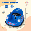 Navy 12V electric kids ride-on bumper car dimensions with remote control, designed for toddlers aged 2-5 years.
