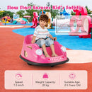 Pink 12V electric kids ride-on bumper car with remote control, designed for toddlers aged 2-5 years, offers safe 360°.