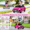 Pink licensed Audi SQ8 kids ride-on manual and remote controls