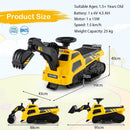 Yellow 3-in-1 kids ride-on tractor dimensions