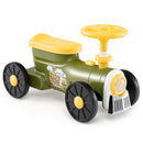 Toddler Ride-On Car with Train Whistle and Storage – Green