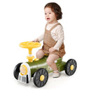 Toddler Ride-On Car with Train Whistle and Storage – Green
