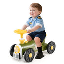 Toddler Ride-On Car with Train Whistle and Storage – Green