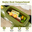 Toddler Ride-On Car with Train Whistle and Storage – Green