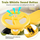 Toddler Ride-On Car with Train Whistle and Storage – Green