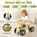 Toddler Ride-On Car with Train Whistle and Storage – Green