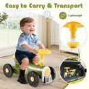 Toddler Ride-On Car with Train Whistle and Storage – Green