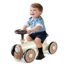 Toddler Ride-On Car with Train Whistle and Storage – Beige