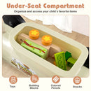 Toddler Ride-On Car with Train Whistle and Storage – Beige