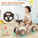 Toddler Ride-On Car with Train Whistle and Storage – Beige