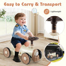 Toddler Ride-On Car with Train Whistle and Storage – Beige